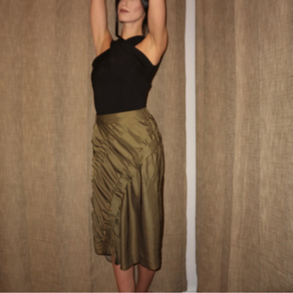 MARIA + CORNEJO SILK SKIRT woman Size 6 Green